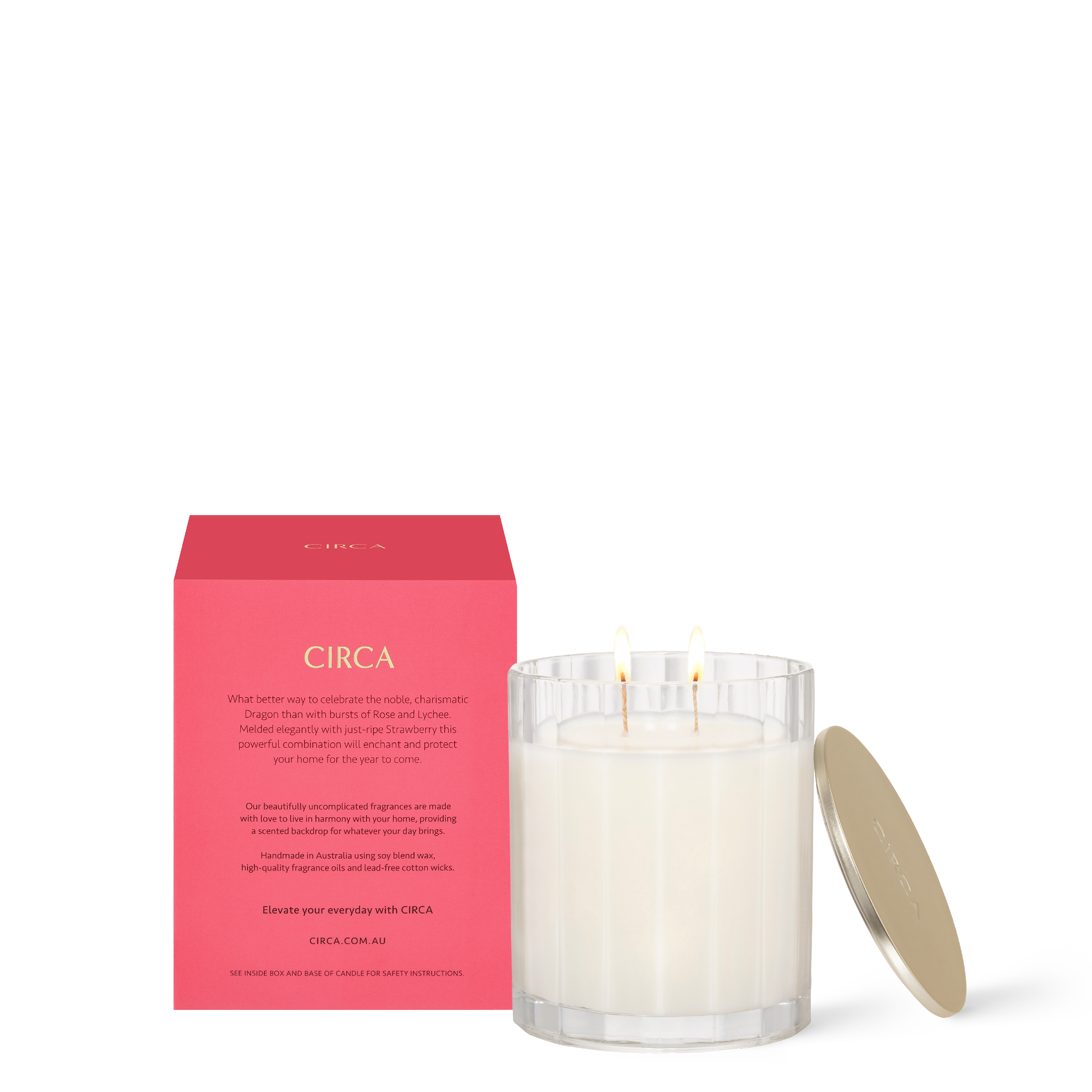 Lunar New Year Rose & Lychee Scented Soy Candle 350g Circa CIRCA
