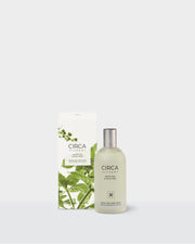 CIRCA White Tea & Wild Mint Room & Linen Spray 100ml with botanical box, front view